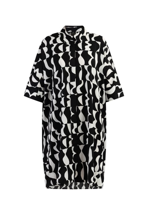 Dreimaster Hemdkleid Damen schwarz weiss - Image 1