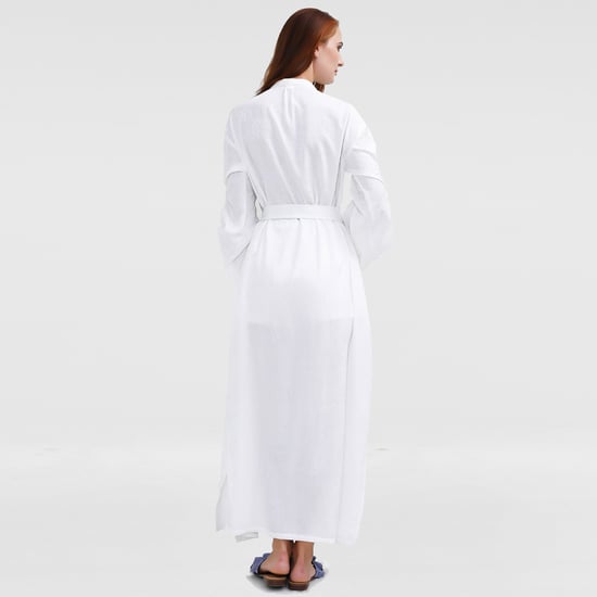 Langes strukturiertes Hemdblusenkleid - Image 3