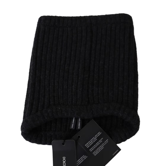 Dolce & Gabbana Schwarze Herren-Balaclava Cashmere Strick-Nackenschal-Mütze - Image 3