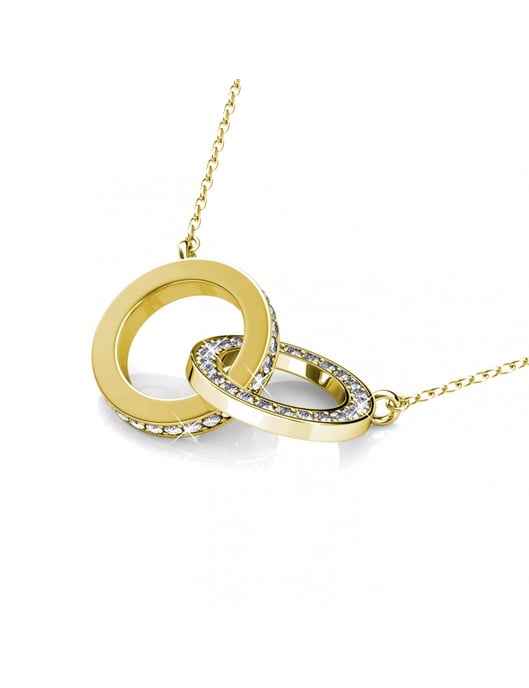 Circle Twin Halskette - Gold und Kristall - Image 4