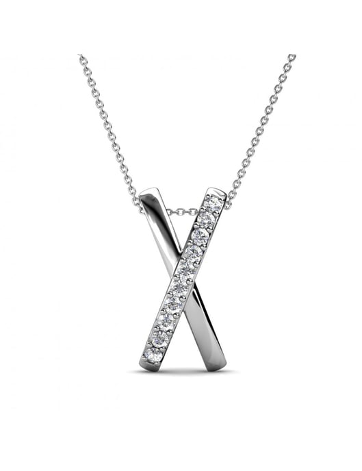 X Duo-Anhänger - Silber und Kristall - Image 1