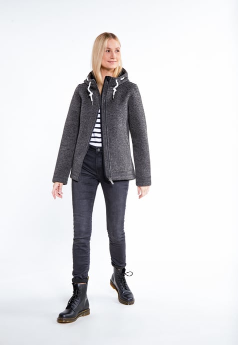 ICEBOUND Strickfleecejacke Damen Grau Melange - Image 1