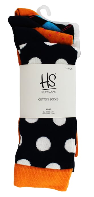 HS von Happy Socks - Herren 3er Pack Spaß Novelty Socken - Argyle (Orange) - Image 2
