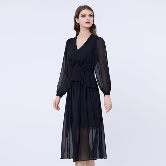 Langes Rüschenkleid aus Chiffon - Image 6