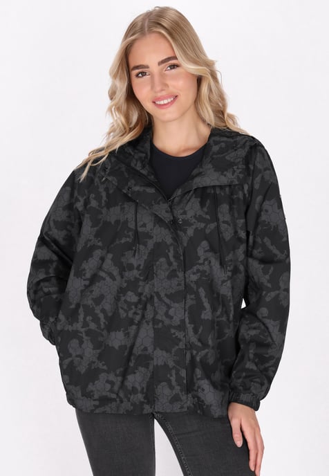 Schmuddelwedda Übergroßer Anorak Damen Dunkelgrau Schwarz Camouflage - Image 3
