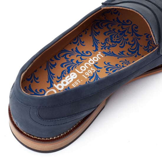 Base London Garfield Herren Mokassins aus Leder in Marineblau - Image 6