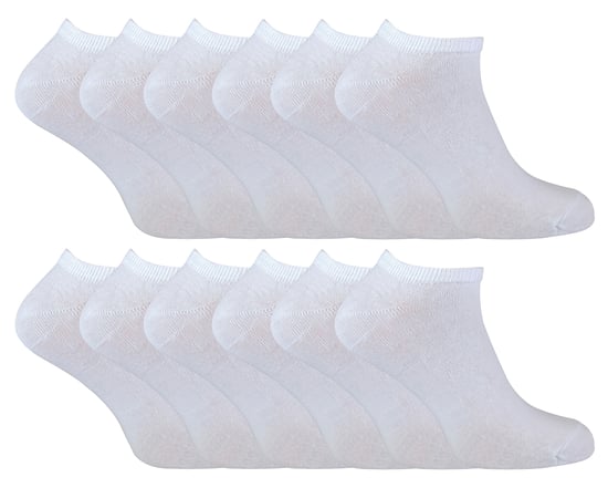 Socken Snob - 12 Paar Multipack Herren Quarter Trainer Socken - Weiß - Image 1