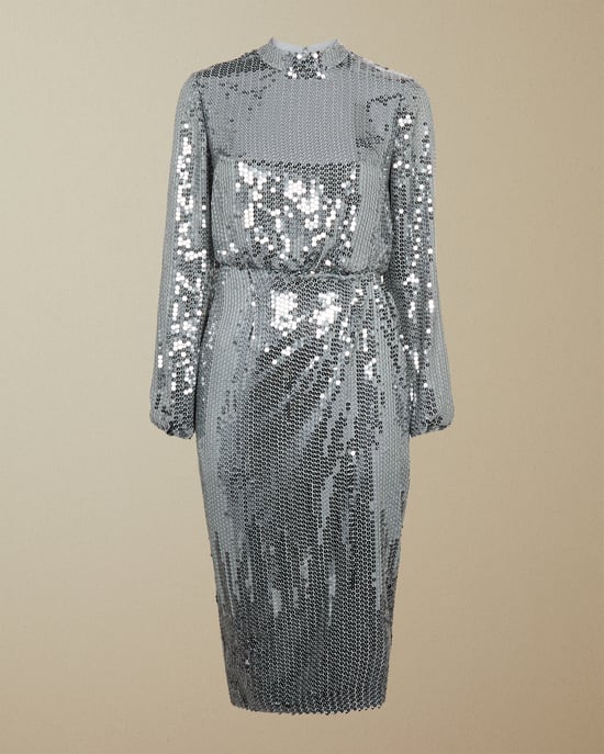 Robe midi pailletée à manches longues gris acier Ophllia Ted Baker - Image 5