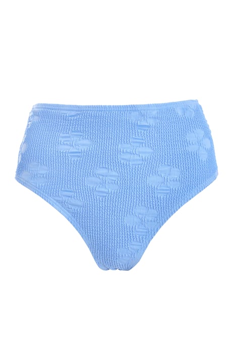 Blue Crinkle High Waist Bikini Bottoms