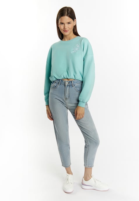 Mymo Sweatshirt kurz Damen Aqua - Image 2