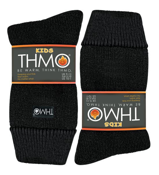 Kinder Thermosocken für den Winter | THMO | Warme flauschige Fleece-Innensocken für Jungen & Mädchen - Schwarz - Image 2
