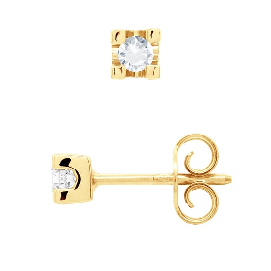DIADEMA - Earrings with Diamonds - Yellow Gold
