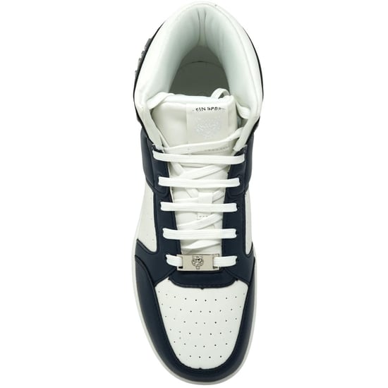 Plein Sport Hi-Top Bold Brand Sneakers in Weiß und Navy - Image 3
