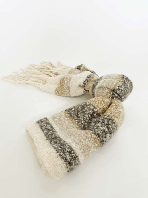 Soft Neutral Striped Scarf