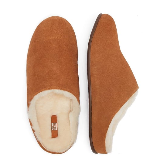 Damen Fit Flop Chrissie Shearling Pantoffeln in Tan - Image 6