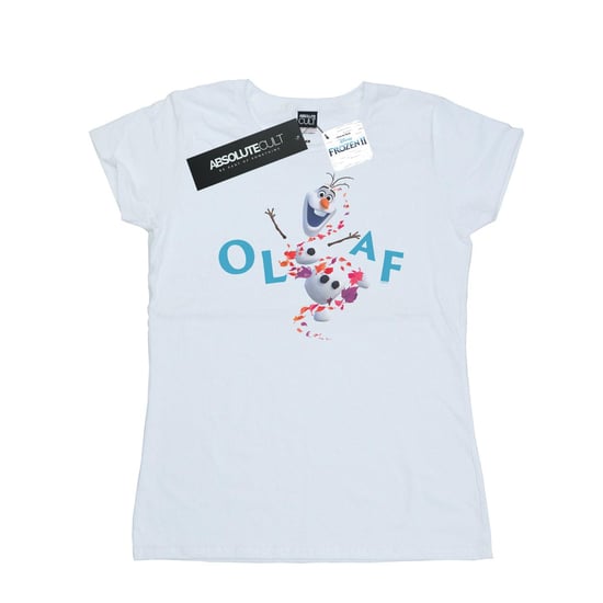 Disney Womens/Ladies Frozen 2 Olaf Leaf Jump Cotton T-Shirt (White)