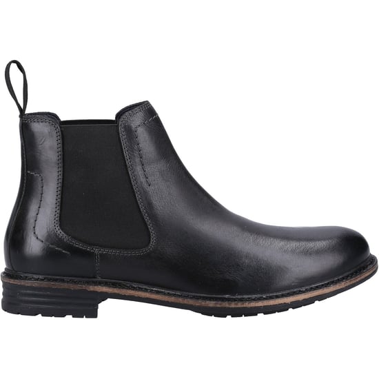 Hush Puppies Justin Chelsea Leder Herren Schwarz Stiefel - Image 4
