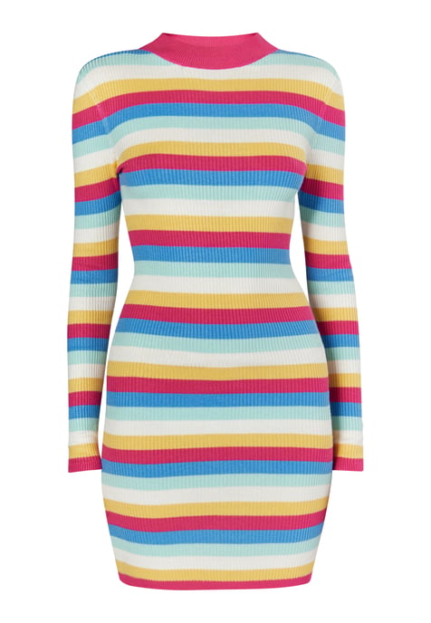 Mymo Strickkleid Damen Rosa Mehrfarbig - Image 1