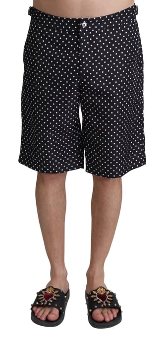 Dolce & Gabbana Hommes - Short de bain à pois noirs - maillots de plage - Image 1