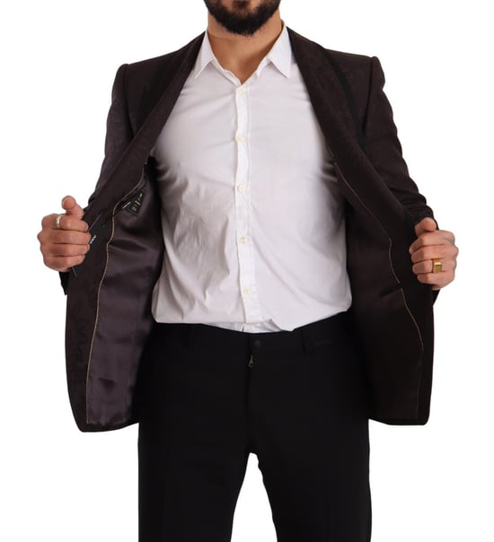 Dolce & Gabbana Herren Lila Jacquard Einreiher SICILIA Blazer - Image 5