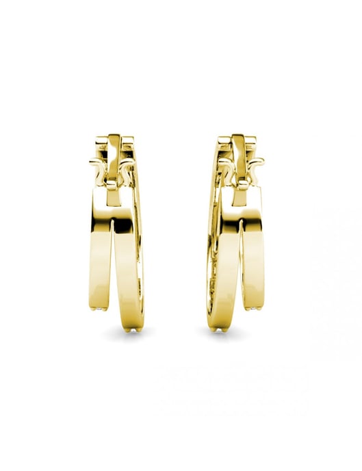 Duo-Ring-Ohrringe - Gold und Kristall - Image 5