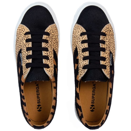 Superga Womens/Ladies Cheetah & Zebra Print Cowhide Leder Trainers (Schwarz) - Image 4