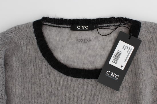 Costume National Women's Gray embellished asymmetric sweater