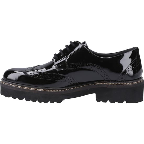 Pod Kortney Kunstleder Damen Schwarz Lack Brogues Schuhe - Image 4