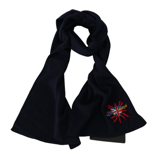 Dolce & Gabbana Men's Blue #DGLovesLondon Wrap Shawl Wool Scarf (Echarpe en laine) - Image 3