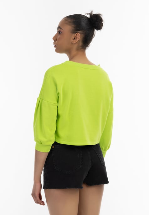 Mymo Sweatshirt Damen Limette - Image 4