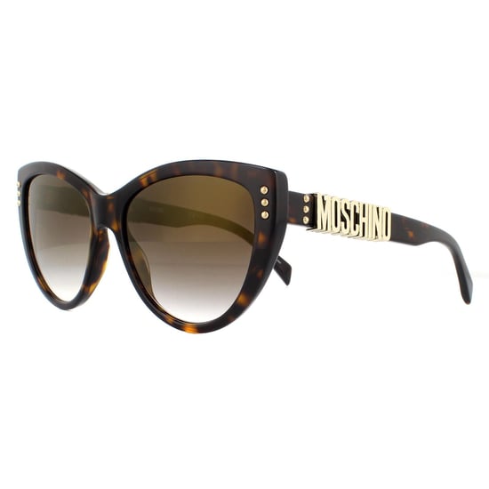 Moschino Sunglasses MOS018/S 086 JL Dark Havana Brown Gold Mirror