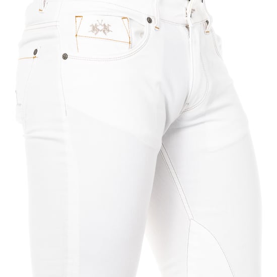 Men's long straight-cut denim trousers with hems JMT016