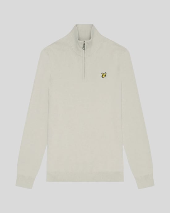 Lyle & Scott Cotton Merino 1/4 Zip Jumper Grey