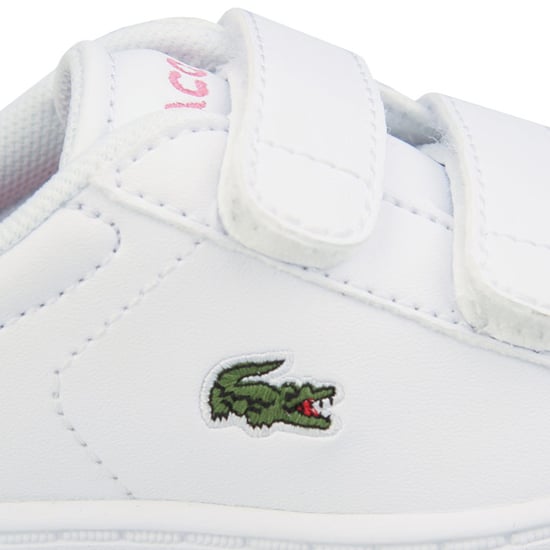 Girl's Lacoste Infant Carnaby Evo Trainers in White pink