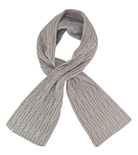 Luxus-Fleece-Winterschal für Damen | Wärmehalter | Thermo-Modeschal für Damen Hellgrau - Image 1