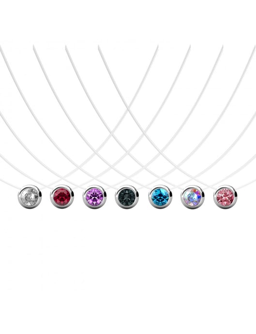 Box 7 Halsketten invisibles Mond Halskette - Silber und Multi - Image 1