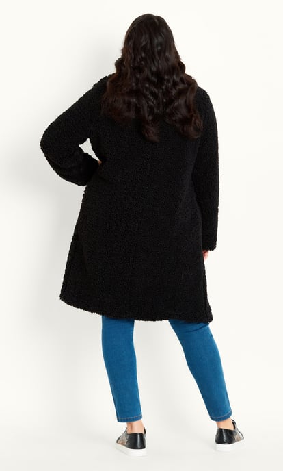 EVANS Women's Teddy Coat - black