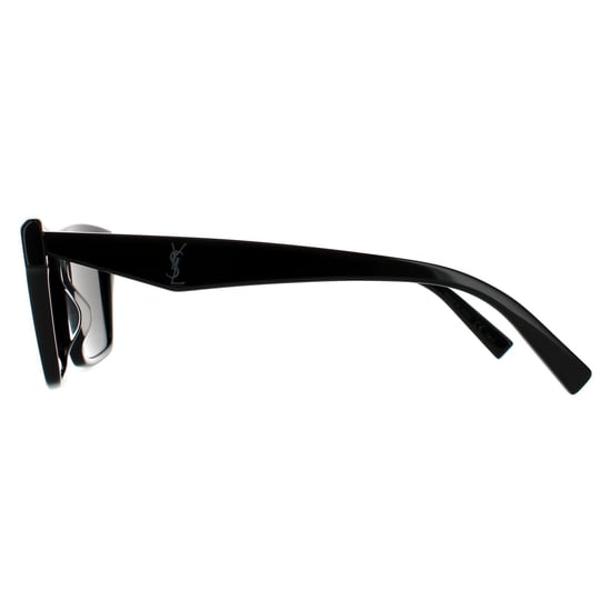 Saint Laurent Rechteck Unisex glänzend schwarz dunkelgrau Sonnenbrille - Image 3