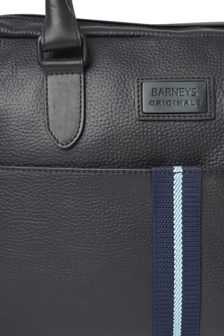 Barneys Originals Striped Leather Laptop Bag