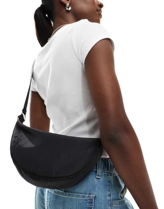 ASOS DESIGN sling nylon crossbody bag in black