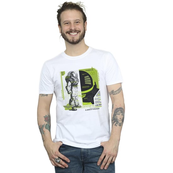 Disney Mens Lightyear Buzz Tech Panel T-Shirt (White)