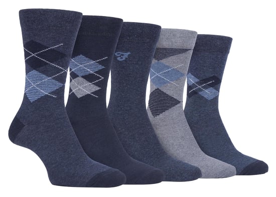 Farah - 5er-Pack dünne, atmungsaktive, klassische Argyle-Muster-Socken aus Baumwolle mit weichem Oberteil - FCS270DENTEL (Argyle) - Image 1