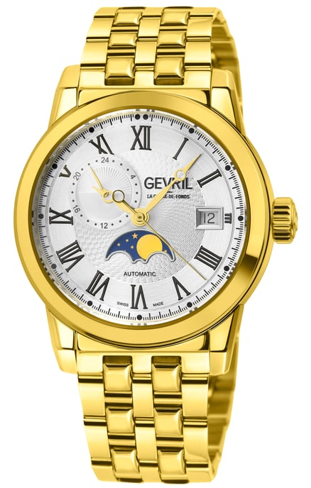 Gevril Men's Madison Moon phase Open Heart  Swiss Automatic Sellita SW285-B Watch