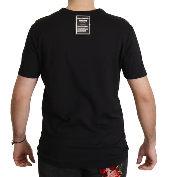 Dolce & Gabbana Schwarzes DG Baroque Baumwolle Rundhals T-Shirt für Herren - Image 5