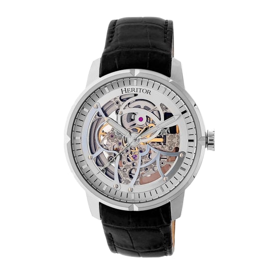 Heritor Automatische Ryder Skelettuhr mit Lederarmband - Image 1