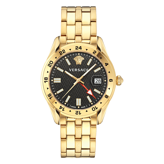 Versace Greca Time GMT Herren Gold Uhr VE7C00723 - Image 1