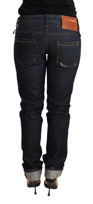 Acht Dark Blue Cotton Slim Fit Jeans