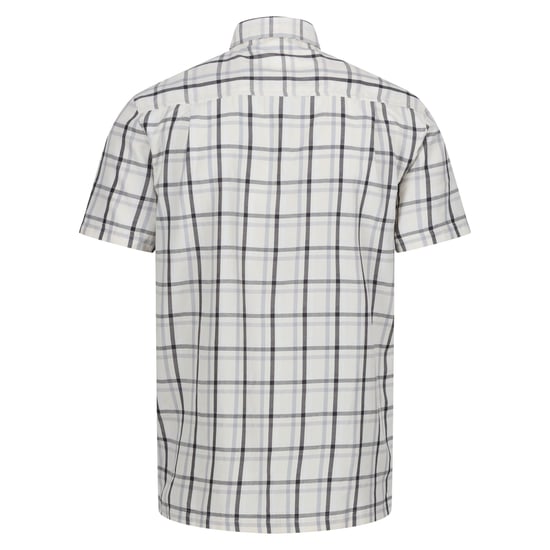 Regatta Mens Mindano VIII Checked Short-Sleeved Shirt (Silver Grey/Ash/White/Marshmallow)