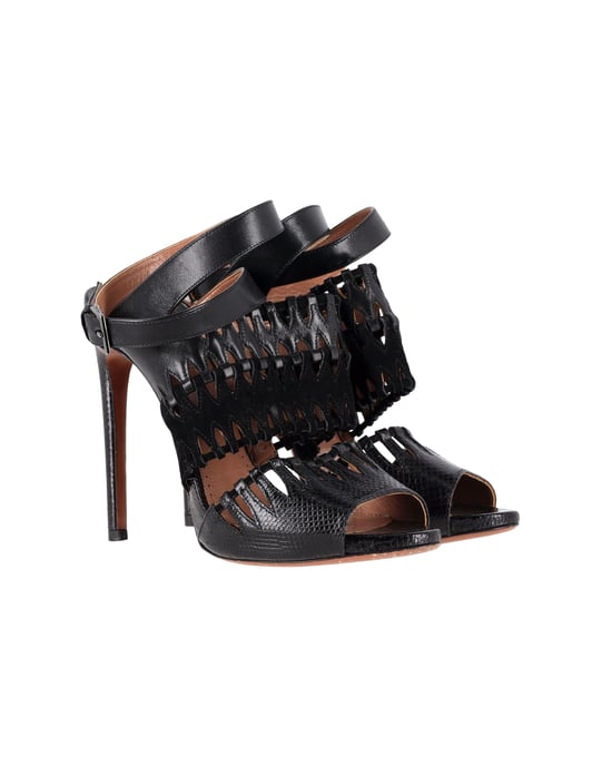 AlaÏa Cut-Out-Ankle-Strap-Sandalen aus schwarzem Leder - Image 3