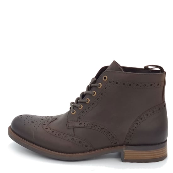 HX London Kingston Leather Brown Mens Lace Up Brogue Boots